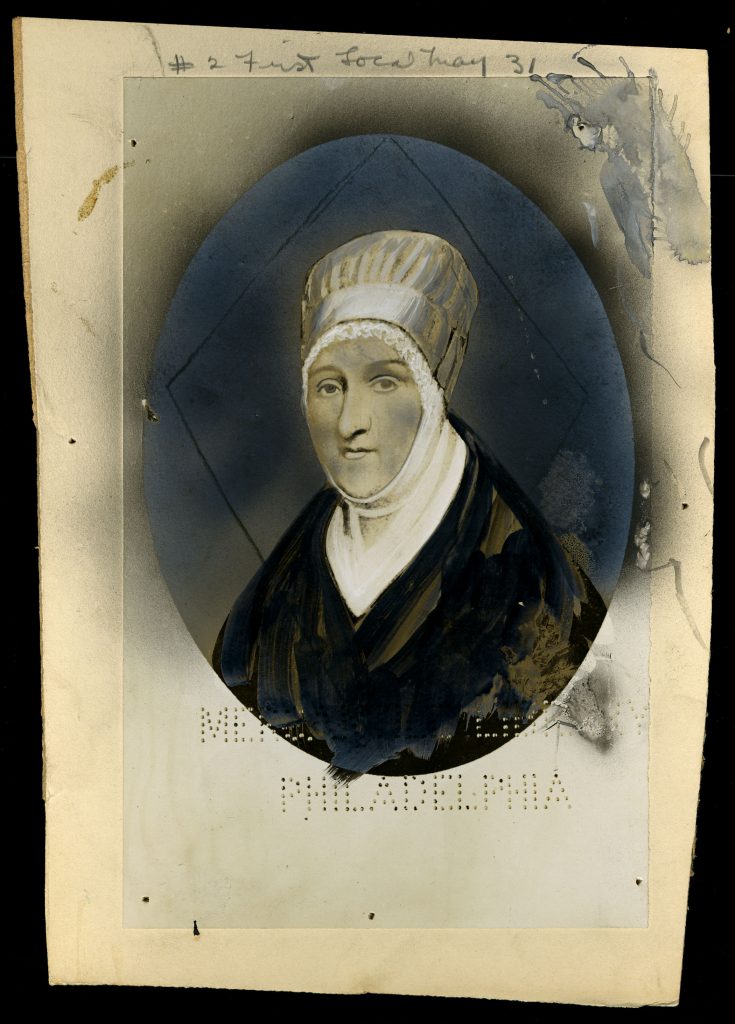 This portrait, taken later in Deborah’s life, shows her wrapped in a traditional Quaker shawl and bonnet. Courtesy of the Historical Society of Pennsylvania.