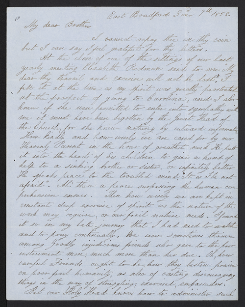 Mary Kite letter to Joseph Kite, March 7, 1852.